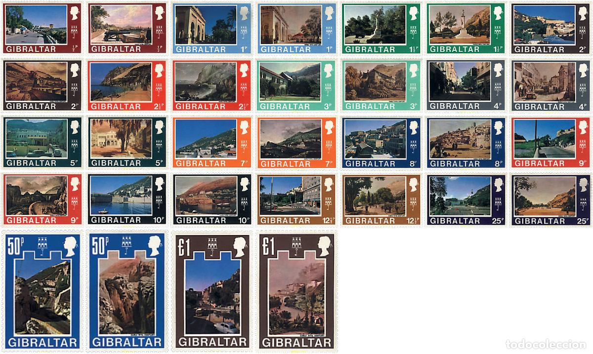 Sellos: 83957 MNH GIBRALTAR 1971 VISTAS DE GIBRALTAR EN EL SIGLO XIX Y XX