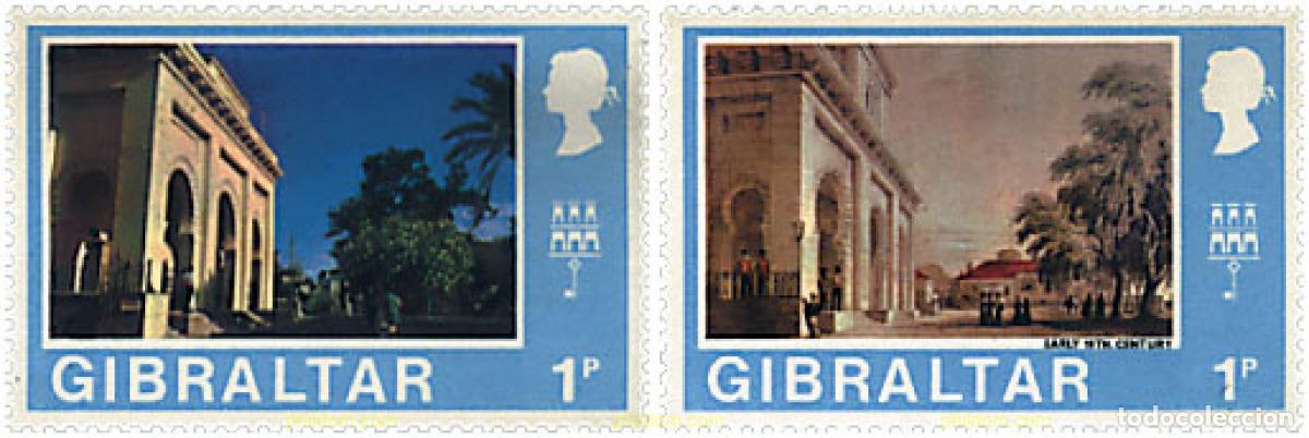 Sellos: 318195 MNH GIBRALTAR 1971 VISTAS DE GIBRALTAR EN EL SIGLO XIX Y XX