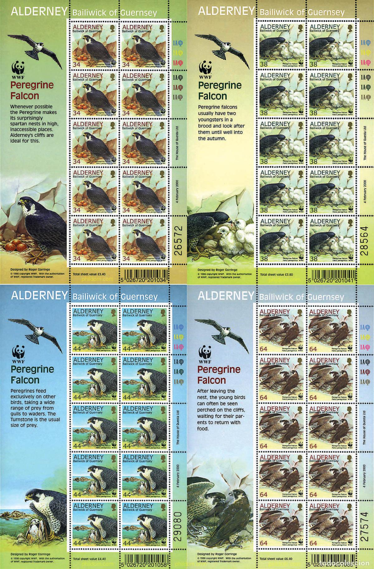 Sellos: 12820 MNH ALDERNEY 2000 HALCON PEREGRINO