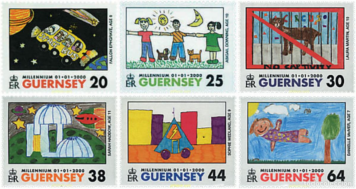 Sellos: 50190 MNH GUERNSEY 2000 DIBUJOS INFANTILES