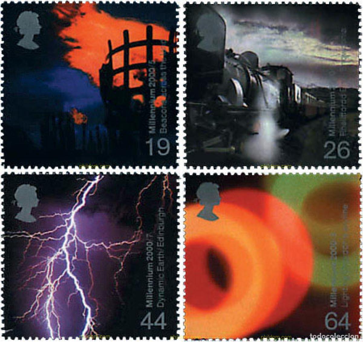 Sellos: 90721 MNH GRAN BRETA&Ntilde;A 2000 MILENIO. FUEGO Y LUZ