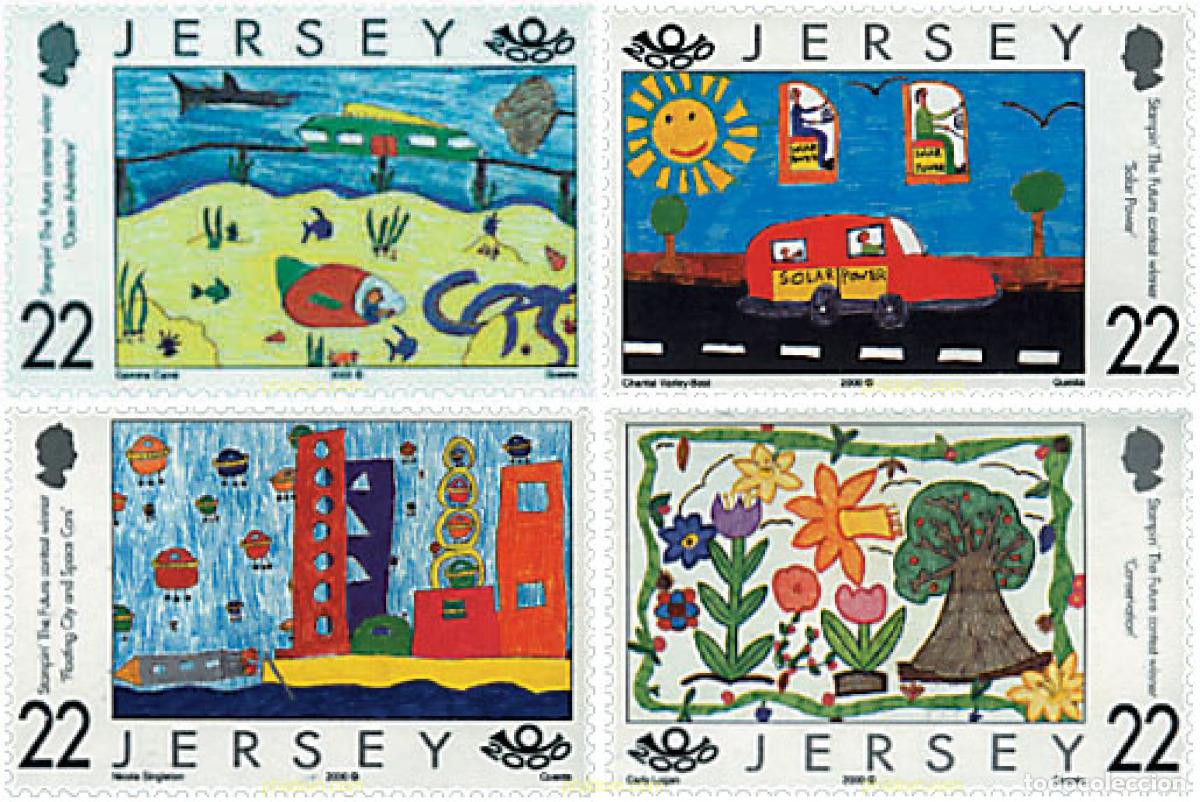 Sellos: 100021 MNH JERSEY 2000 DIBUJOS INFANTILES