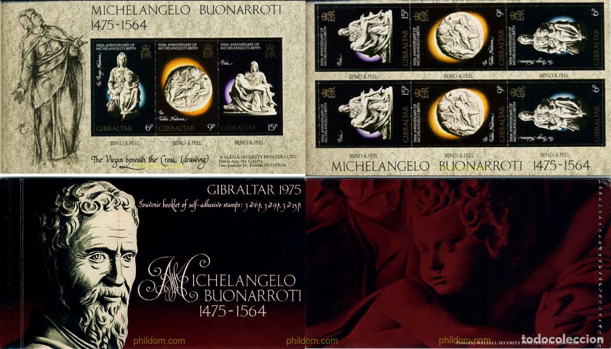 Sellos: 1947 MNH GIBRALTAR 1975 500 ANIVERSARIO DEL NACIMIENTO DE MICHELANGELO BUONARROTI