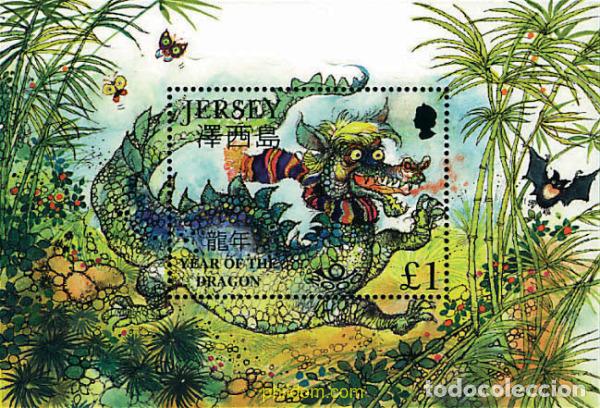 Sellos: 94918 MNH JERSEY 2000 A&Ntilde;O LUNAR CHINO - A&Ntilde;O DEL DRAGON