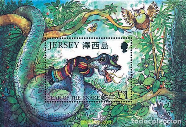 Sellos: 94919 MNH JERSEY 2001 A&Ntilde;O LUNAR CHINO - A&Ntilde;O DE LA SERPIENTE