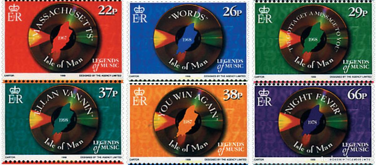 Sellos: 59223 MNH MAN 1999 GRUPO MUSICAL BEE GEES