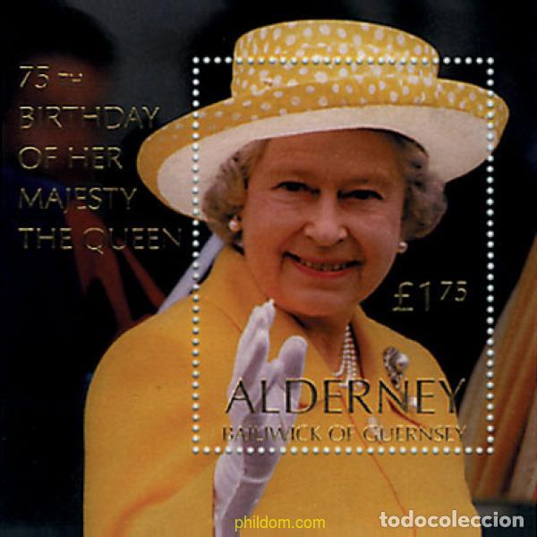 Sellos: 98309 MNH ALDERNEY 2001 75 ANIVERSARIO DE LA REINA ISABEL II