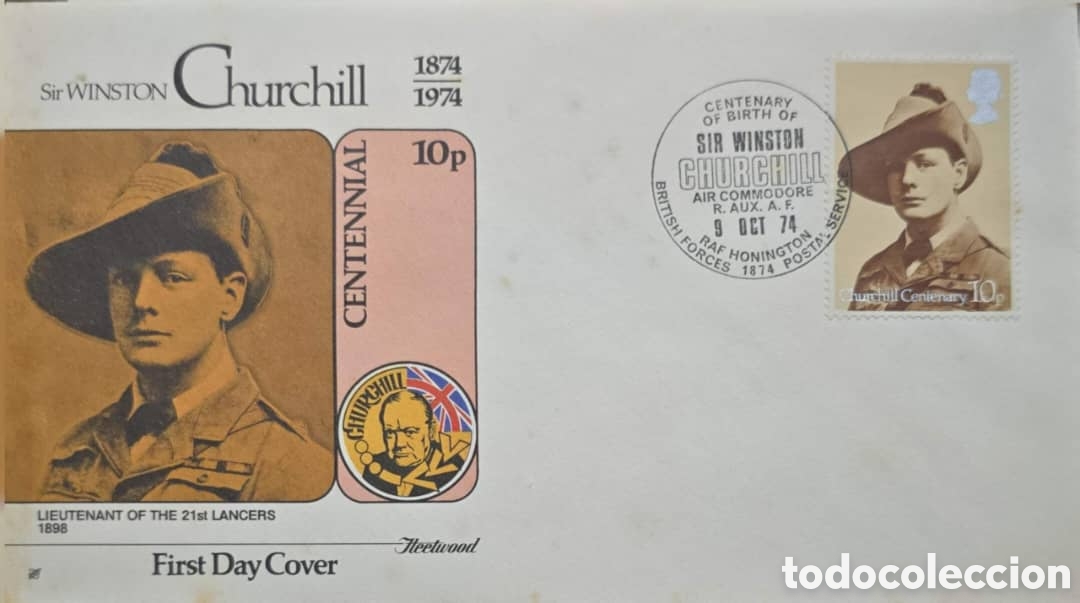 Sellos: CA)United Kingdom/ Great Britain.First Day Cover (FDC)Centenary of the Birth of Sir Winston Churchil