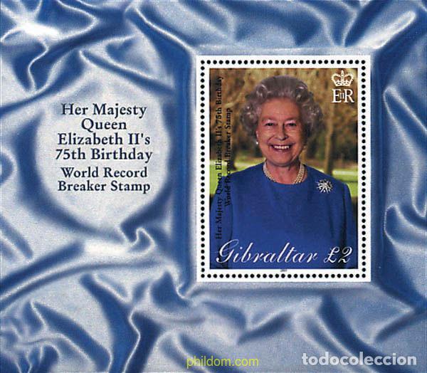 Sellos: 84383 MNH GIBRALTAR 2001 75 ANIVERSARIO DE LA REINA ISABEL II
