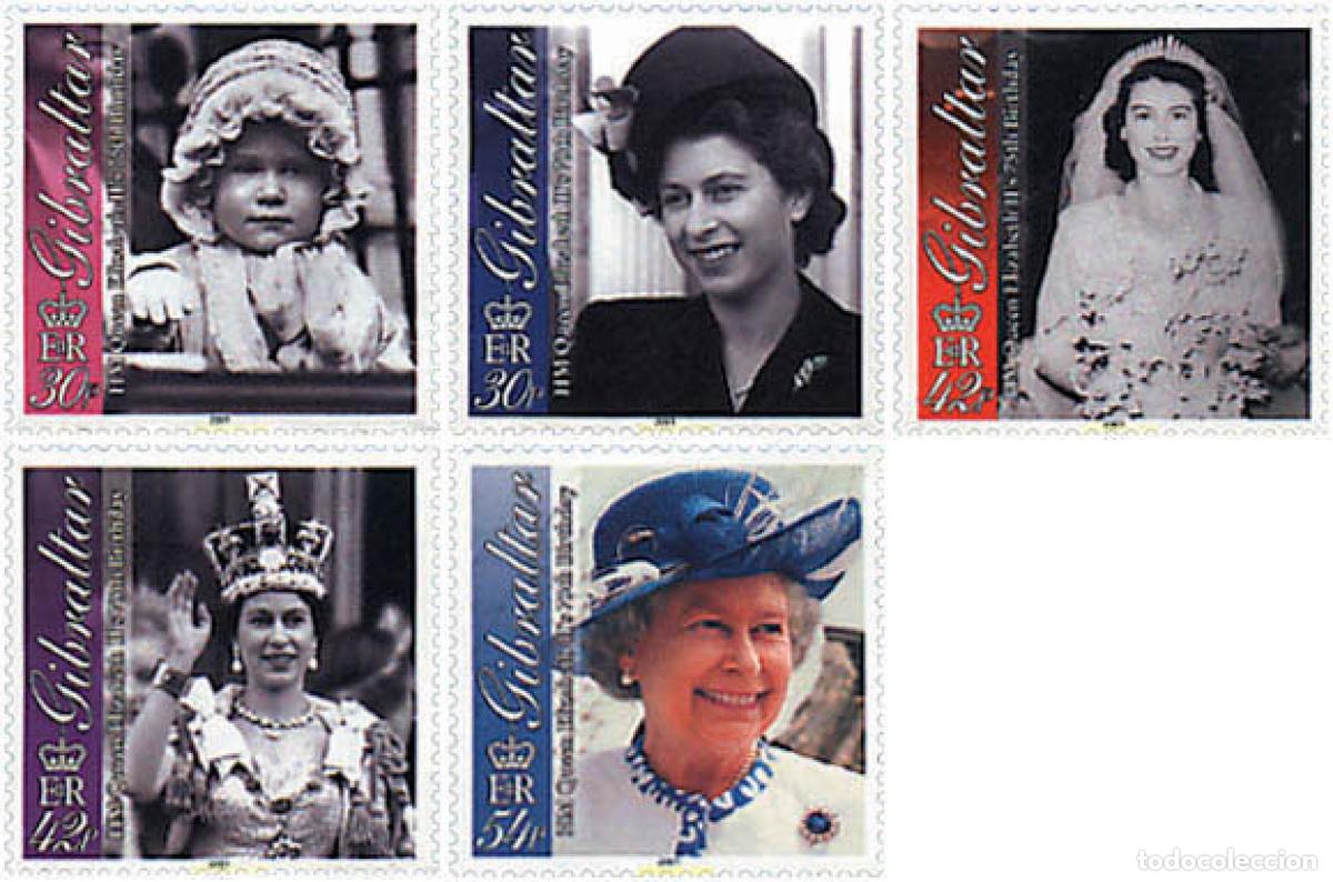 Sellos: 82524 MNH GIBRALTAR 2001 75 ANIVERSARIO DE LA REINA ISABEL II