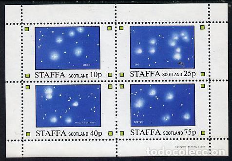 Sellos: GB LOCAL STAFFA 1981 SHEET MNH CONSTELACIONES Y ZODIACO ZODIAC AND CONSTELLATIONS ESPACIO SPACE