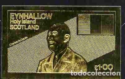 Sellos: GB LOCAL EYNHALLOW 1979 STAMP MNH IMPERF GOLD GENERAL CHARLES DE GAULLE