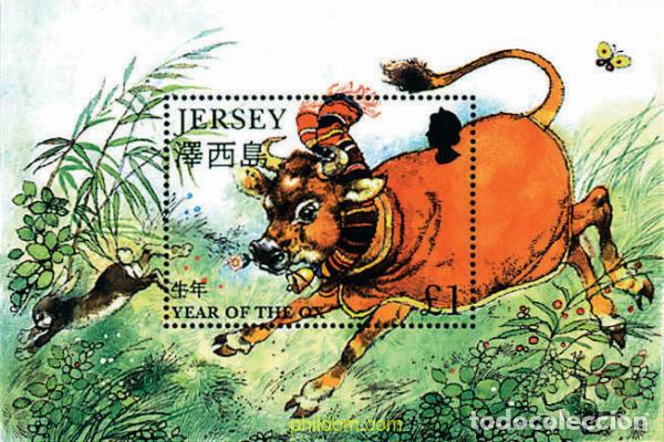 Sellos: 94916 MNH JERSEY 1997 A&Ntilde;O LUNAR CHINO - A&Ntilde;O DEL BUEY