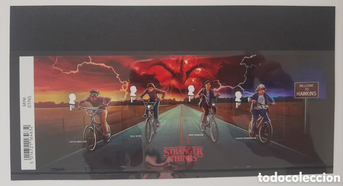 Sellos: Hoja de 4 sellos con los personajes de Stranger Things