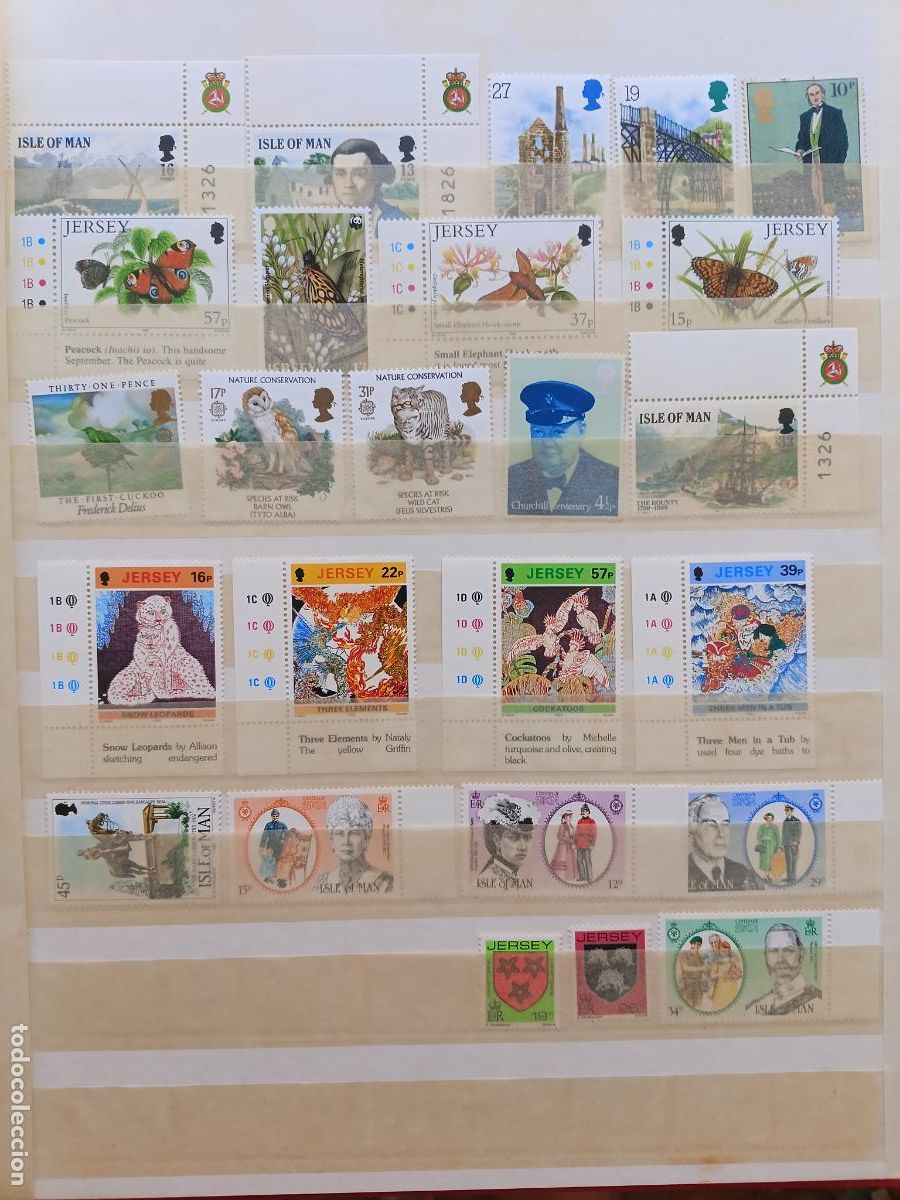 Sellos: 25 sellos nuevos de Rein Unido, Isla de Man y Jersey