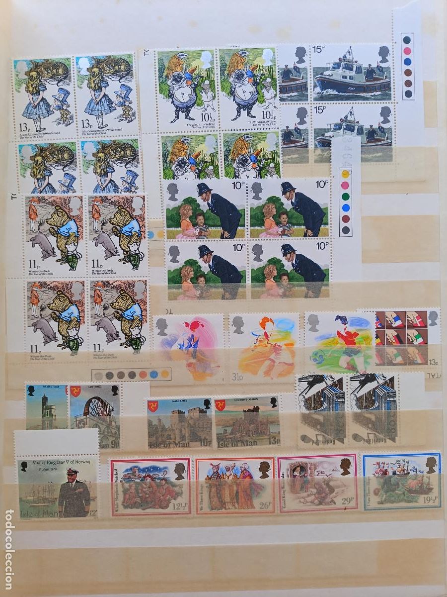 Sellos: Lote de 35 sellos nuevos perfectos. Reino Unido, Holanda, Isla de Man