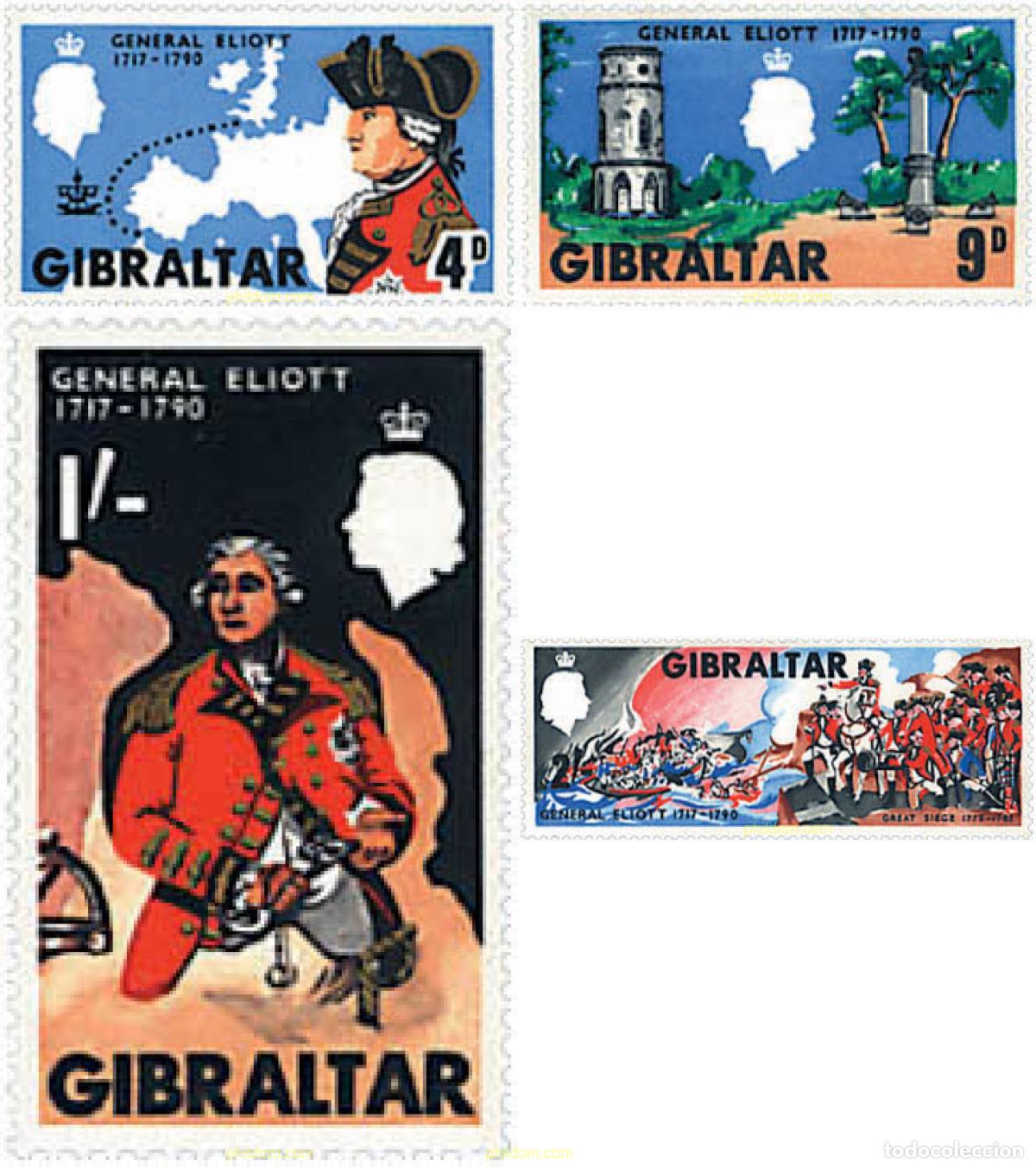 Stamps: 83364 MNH GIBRALTAR 1967 250 ANIVERSARIO DEL NACIMIENTO DEL GENERAL GEORGE-AUGUSTUS ELIOTT