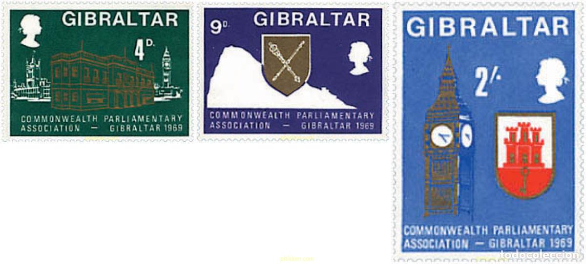 Sellos: 83366 MNH GIBRALTAR 1969 CONFERENCIA DE LA ASOCIACION PARLAMENTARIA DE LA COMMONWEALTH