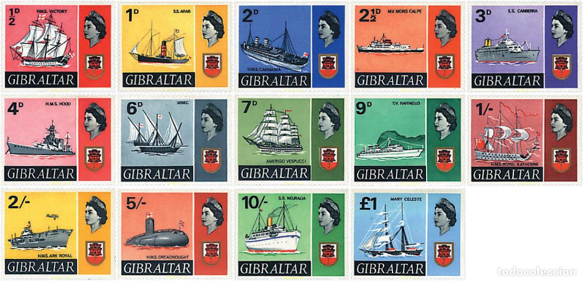 Sellos: 83354 MNH GIBRALTAR 1967 BARCOS