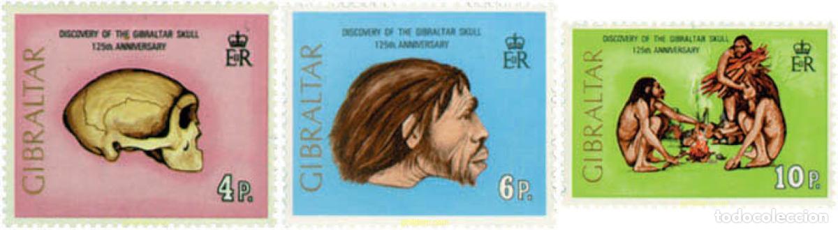 Selos: 83375 MNH GIBRALTAR 1973 125 ANIVERSARIO DEL DESCUBRIMIENTO DEL CRANEO DE GIBRALTAR