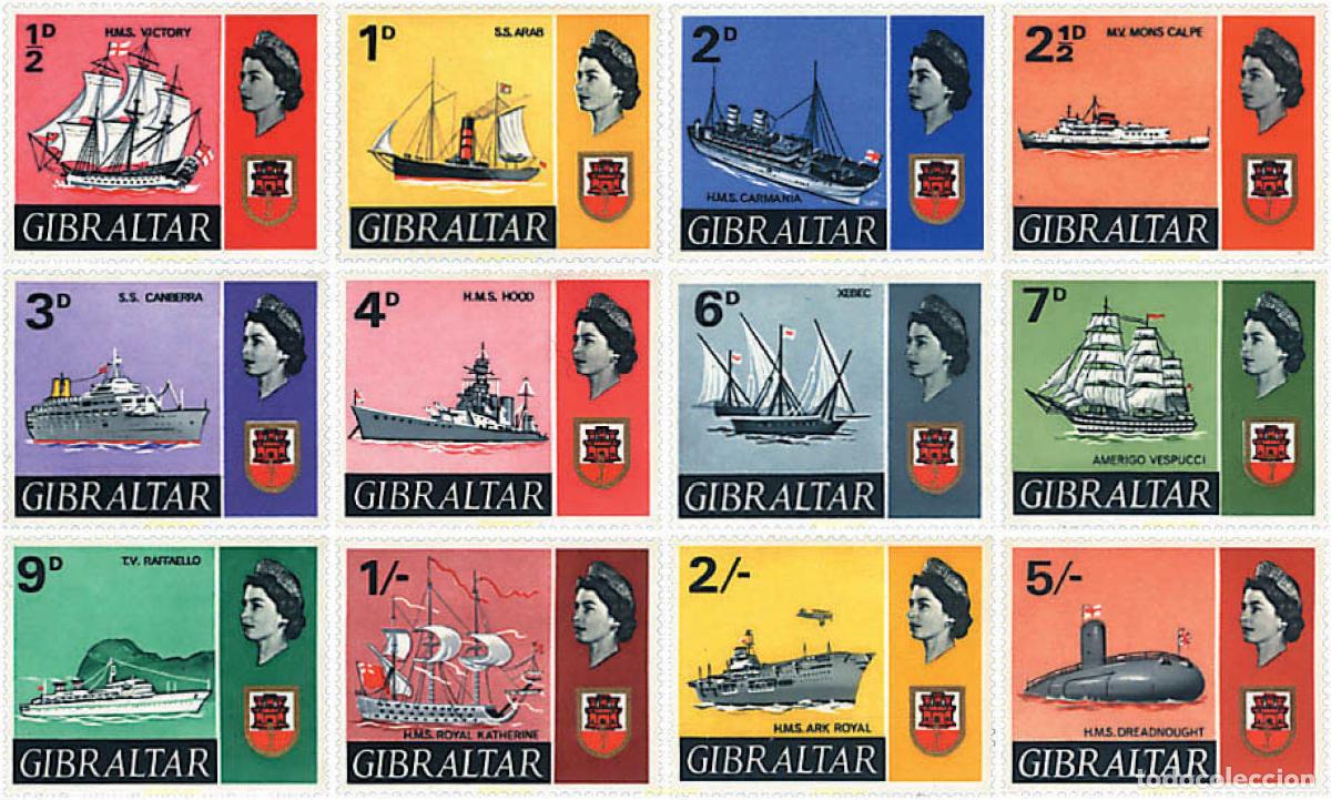 Selos: 572648 HINGED GIBRALTAR 1967 BARCOS