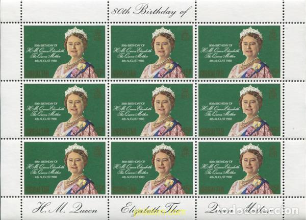 Sellos: 12551 MNH GIBRALTAR 1980 80 ANIVERSARIO DE LA REINA MADRE