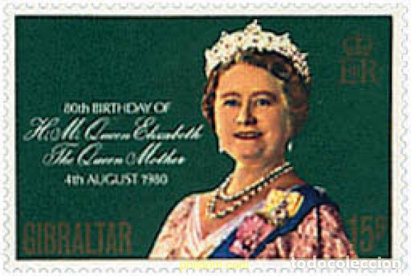 Sellos: 85134 MNH GIBRALTAR 1980 80 ANIVERSARIO DE LA REINA MADRE