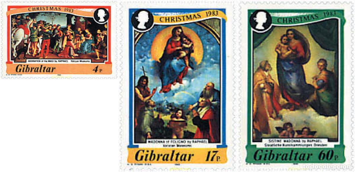 Timbres: 83426 MNH GIBRALTAR 1983 NAVIDAD. PINTURAS DE RAFFAELLO SANZIO