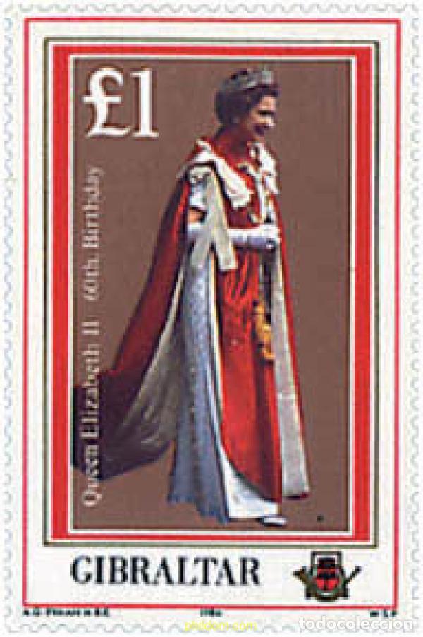 Sellos: 84253 MNH GIBRALTAR 1986 60 ANIVERSARIO DE LA REINA ISABEL II