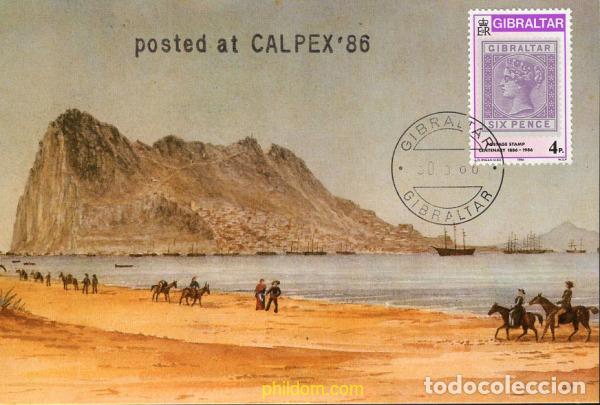Sellos: 673232 MNH GIBRALTAR 1986 CENTENARIO DEL PRIMER SELLO DE GIBRALTAR
