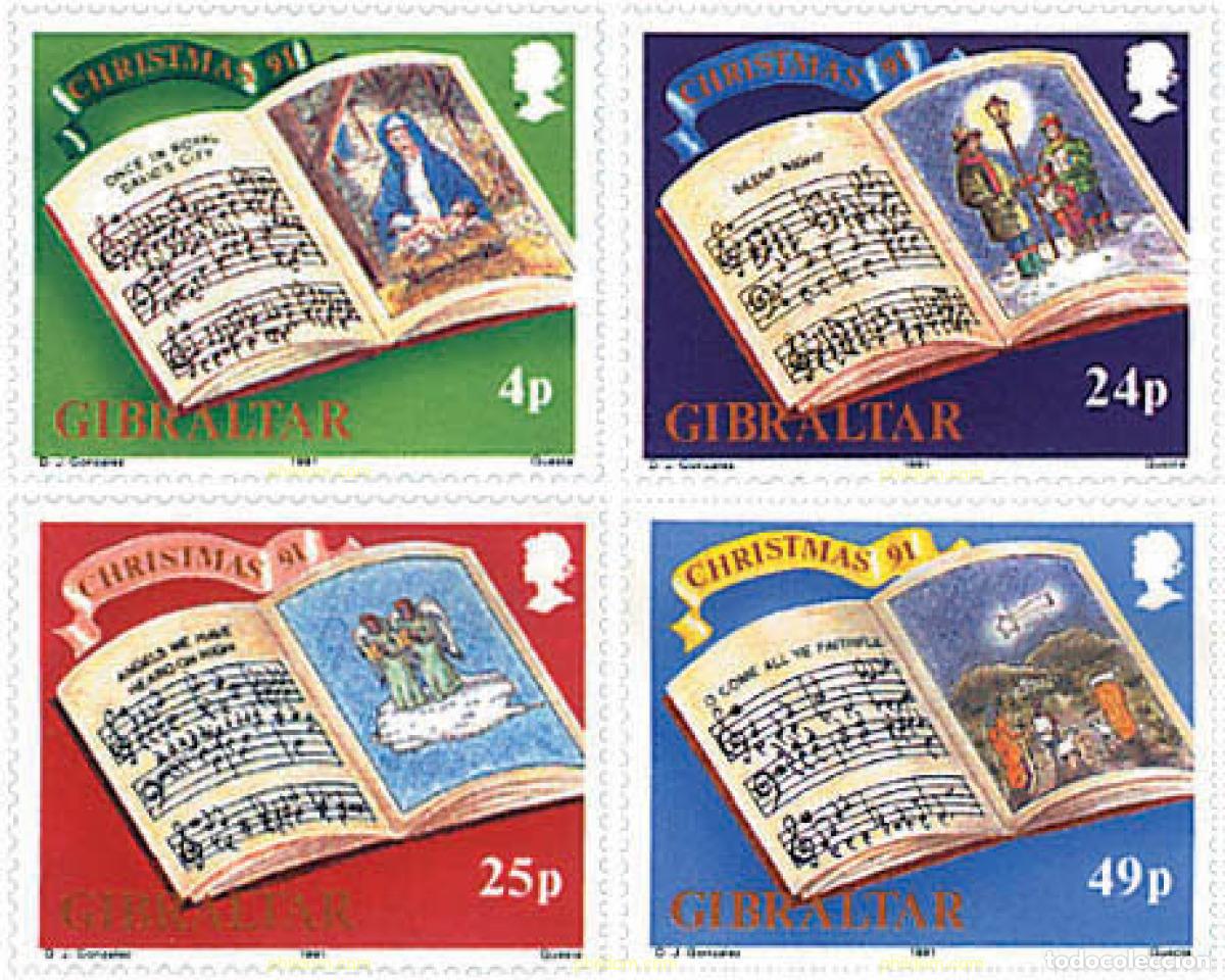Sellos: 83460 MNH GIBRALTAR 1991 NAVIDAD. CANCIONES DE NAVIDAD