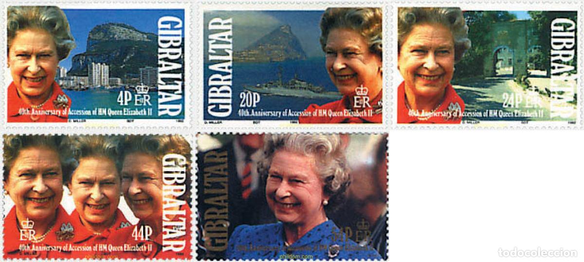 Sellos: 83461 MNH GIBRALTAR 1992 40 ANIVERSARIO DEL ACCESO AL TRONO DE ISABEL II