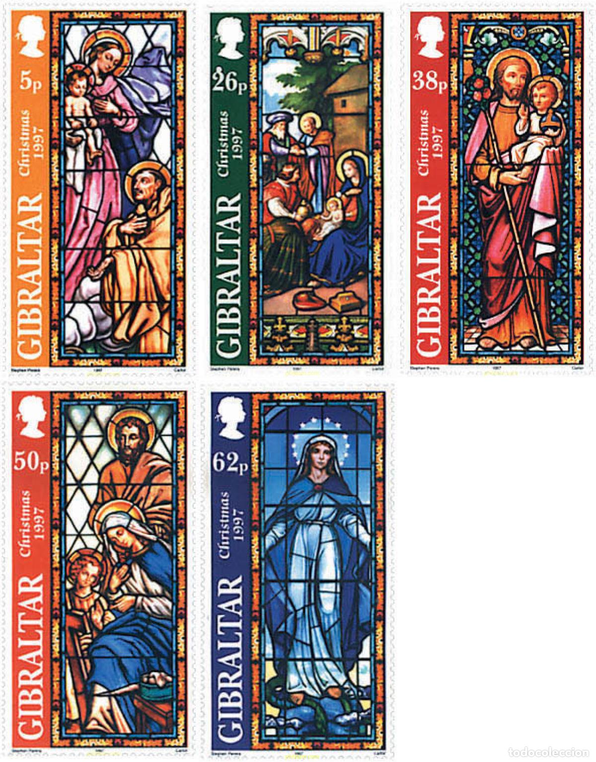 Sellos: 84314 MNH GIBRALTAR 1997 NAVIDAD. VIDRIERAS