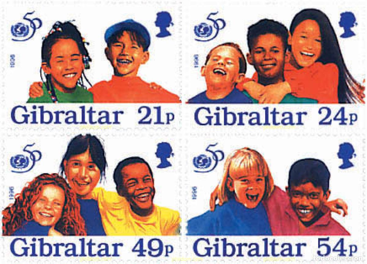 Sellos: 84304 MNH GIBRALTAR 1996 50 ANIVERSARIO DE LA UNICEF