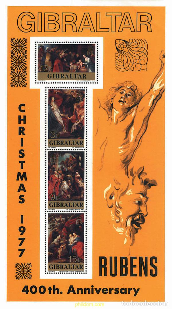Sellos: 82425 MNH GIBRALTAR 1977 NAVIDAD. PINTURAS DE RUBENS