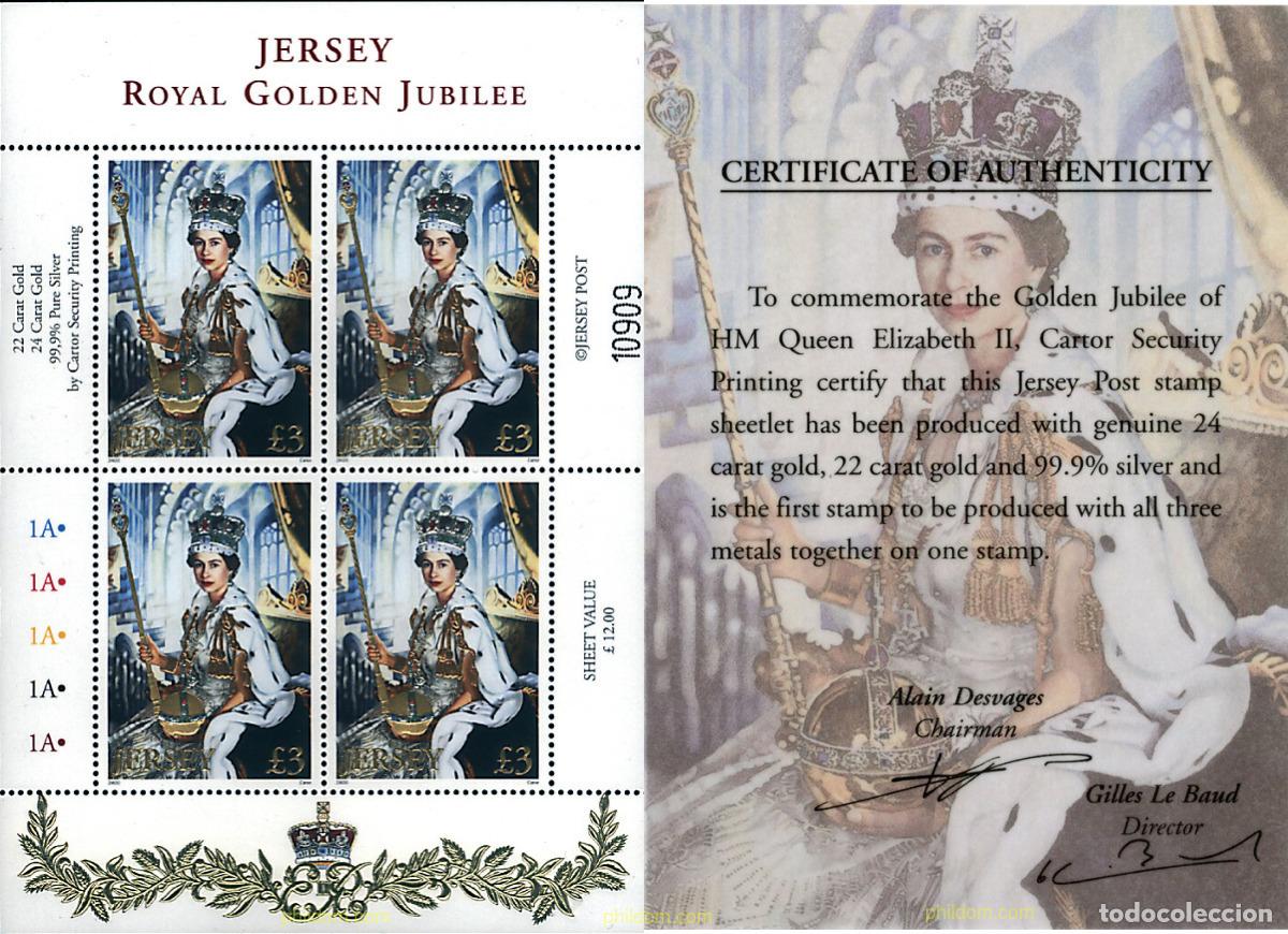 Sellos: 12452 MNH JERSEY 2002 50 ANIVERSARIO DEL ACCESO AL TRONO DE ISABEL II