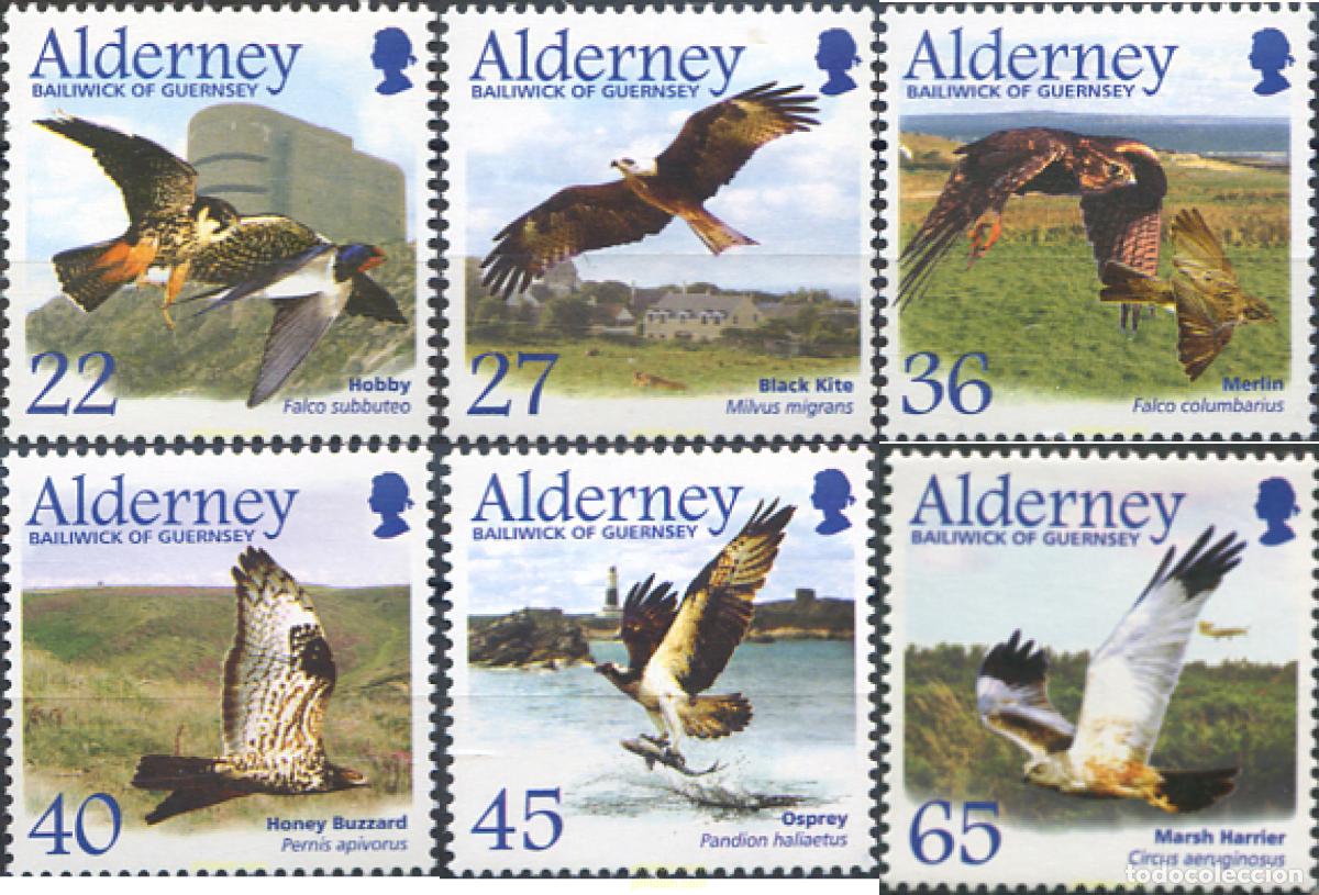 Sellos: 93901 MNH ALDERNEY 2002 AVES MIGRATORIAS