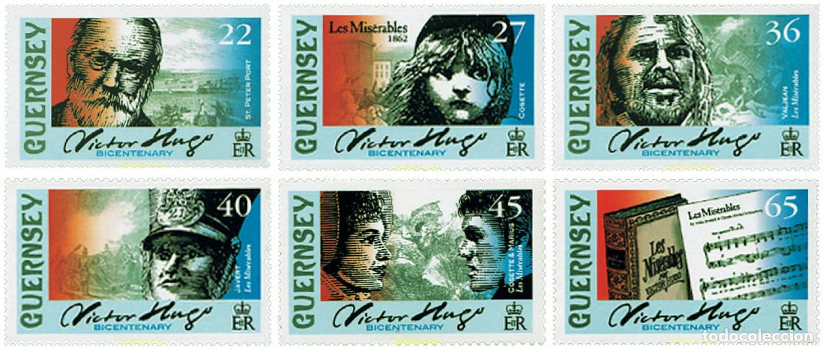 Sellos: 98462 MNH GUERNSEY 2002 200 ANIVERSARIO DEL NACIMIENTO DE VICTOR HUGO
