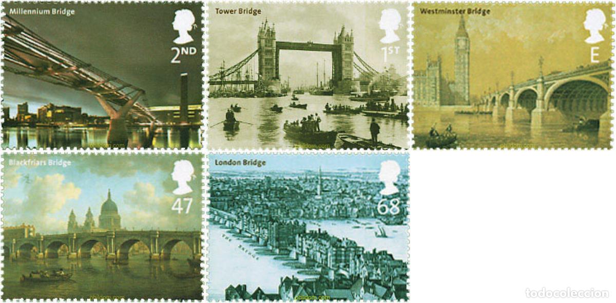 Sellos: 100460 MNH GRAN BRETA&Ntilde;A 2002 LOS PUENTES DE LONDRES