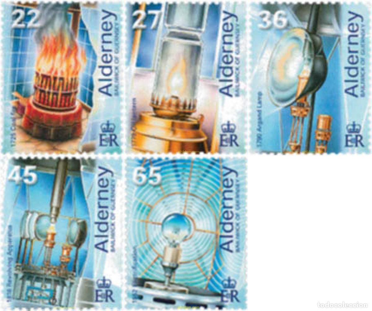 Sellos: 101907 MNH ALDERNEY 2002 50 ANIVERSARIO DE LA ELECTRIFICACION DEL FARO DE CASQUETS
