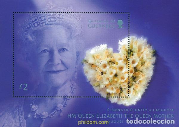 Sellos: 101929 MNH GUERNSEY 2002 HOMENAJE A LA REINA MADRE