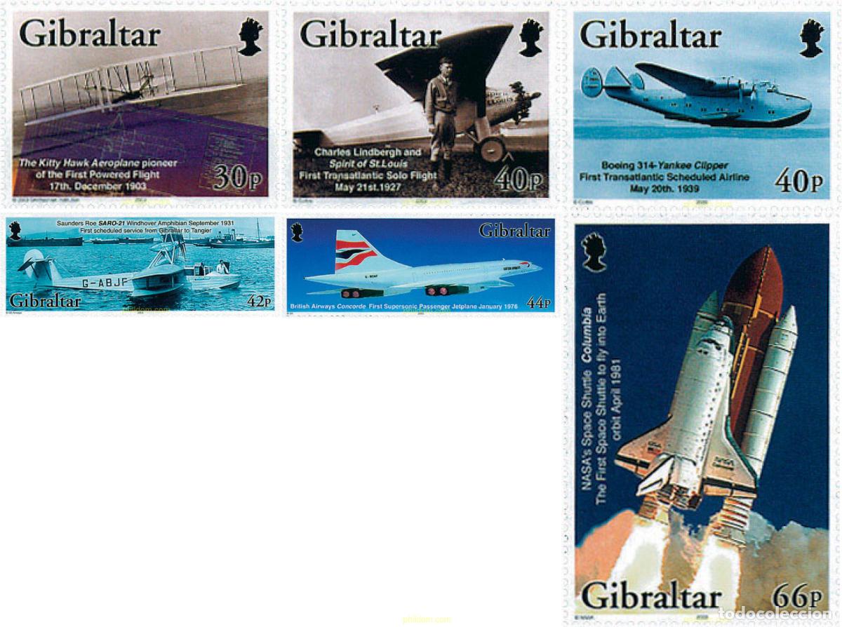 Sellos: 108258 MNH GIBRALTAR 2003 CENTENARIO DEL PRIMER VUELO MOTORIZADO