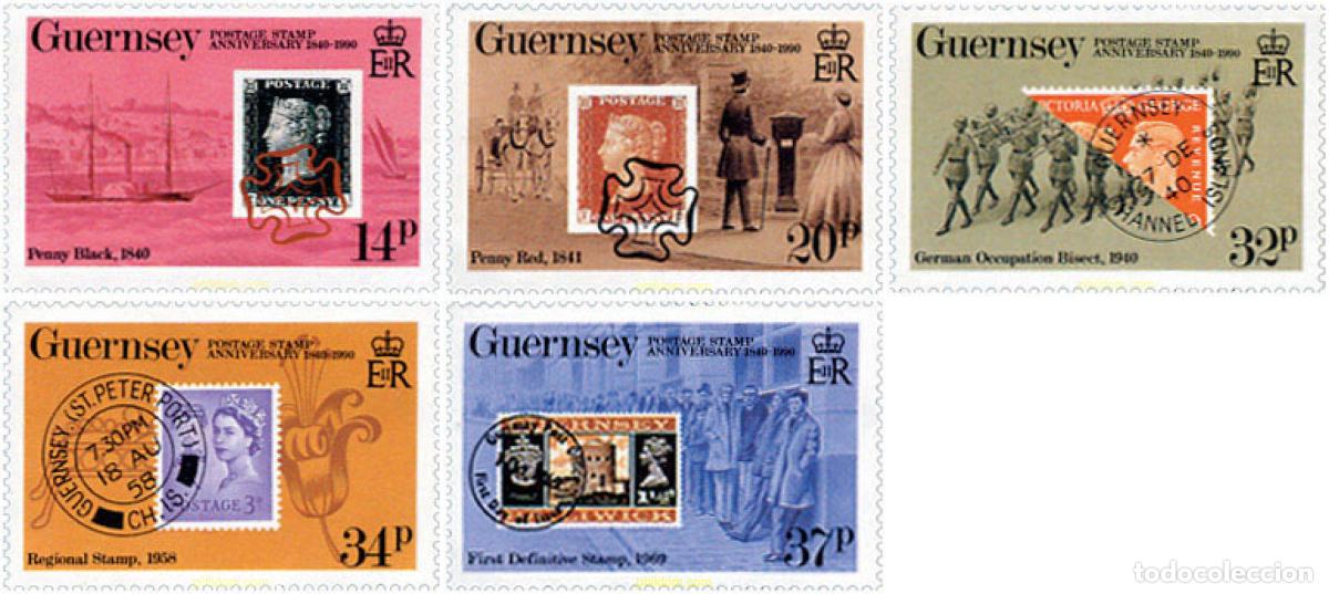 Sellos: 113655 MNH GUERNSEY 1990 150 ANIVERSARIO DEL PRIMER SELLO