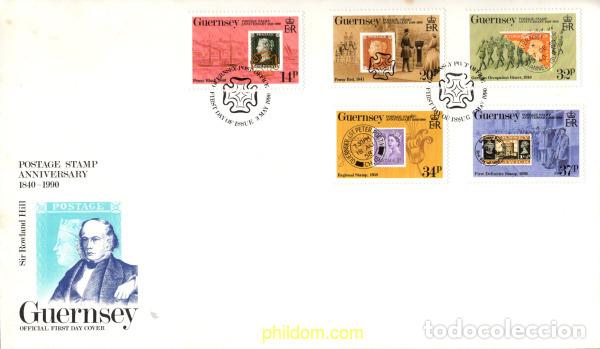 Sellos: 436504 MNH GUERNSEY 1990 150 ANIVERSARIO DEL PRIMER SELLO