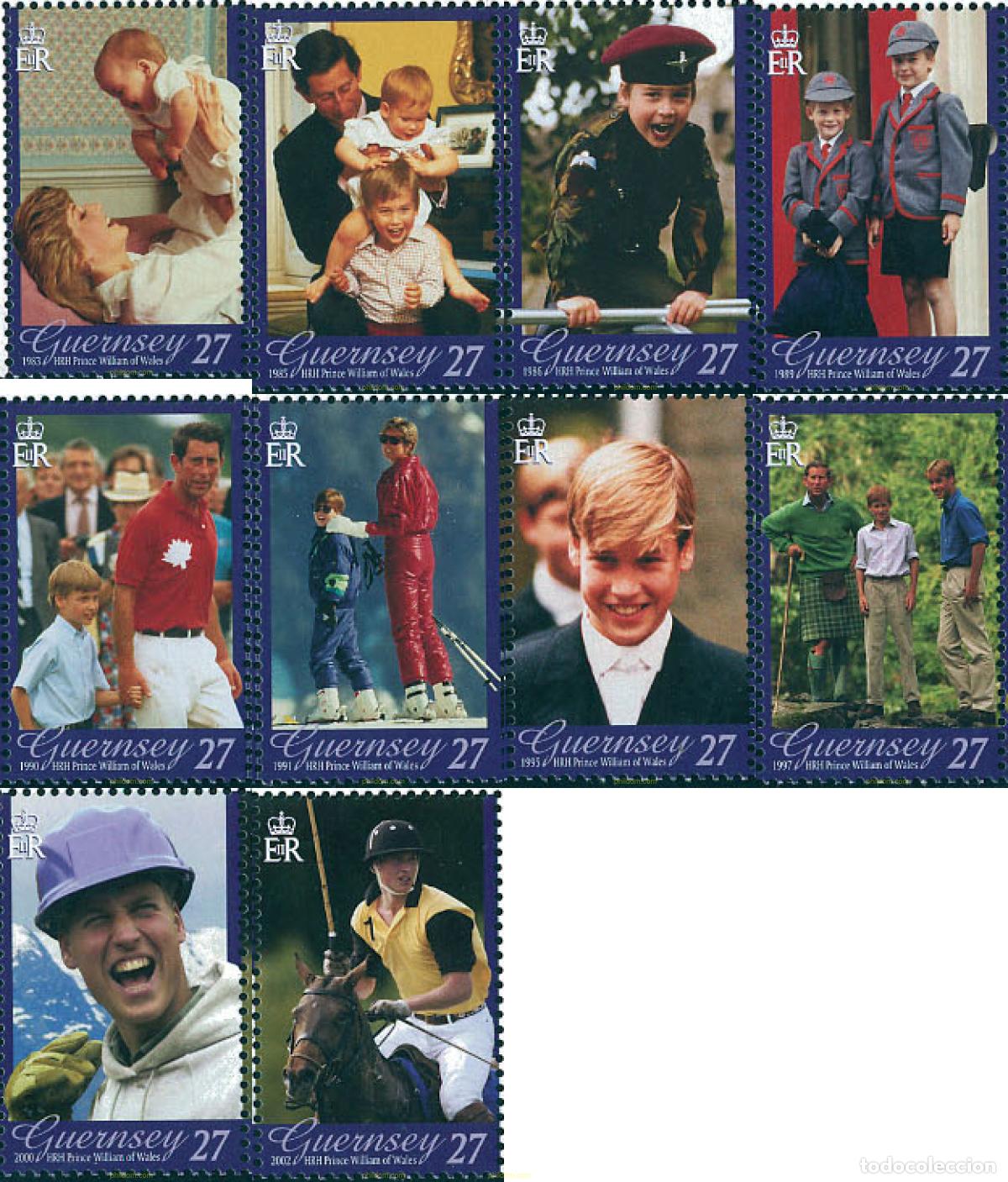 Sellos: 127628 MNH GUERNSEY 2003 21 ANIVERSARIO DEL NACIMIENTO DEL PRINCIPE GUILLERMO