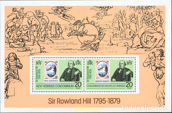 Sellos: 138035 MNH NUEVAS HEBRIDAS 1979 CENTENARIO DE LA MUERTE DE SIR ROWLAND HILL