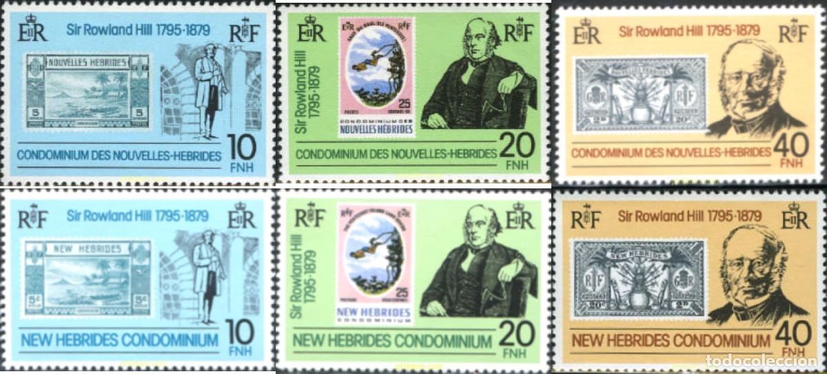 Sellos: 138034 MNH NUEVAS HEBRIDAS 1979 CENTENARIO DE LA MUERTE DE SIR ROWLAND HILL