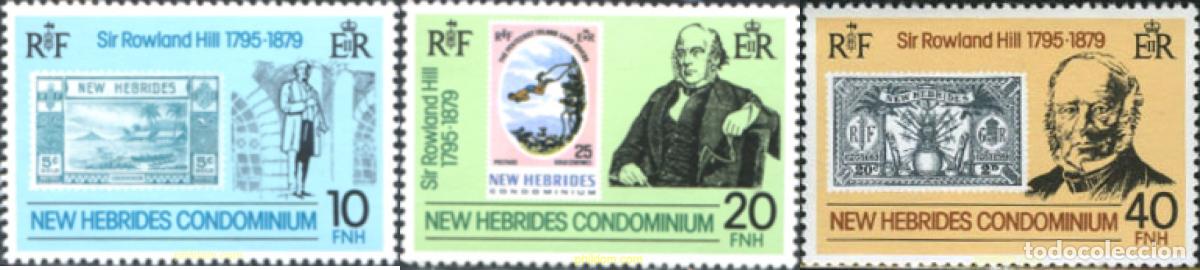 Sellos: 346332 MNH NUEVAS HEBRIDAS 1979 CENTENARIO DE LA MUERTE DE SIR ROWLAND HILL