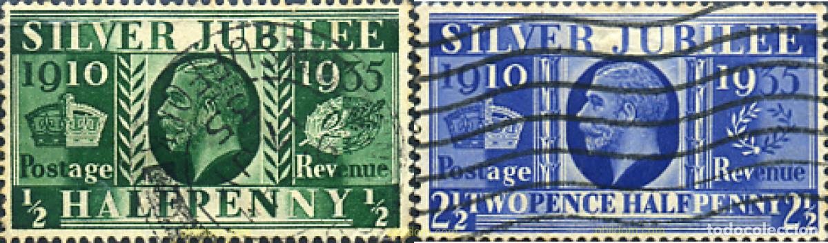 Sellos: 286676 USED GRAN BRETA&Ntilde;A 1935 BODAS DE PLATA DE JORGE V