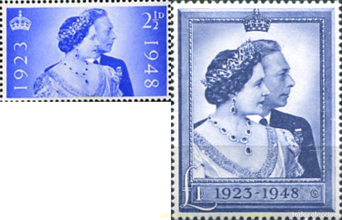 Sellos: 141783 MNH GRAN BRETA&Ntilde;A 1948 BODAS DE PLATA DE LA PAREJA REAL